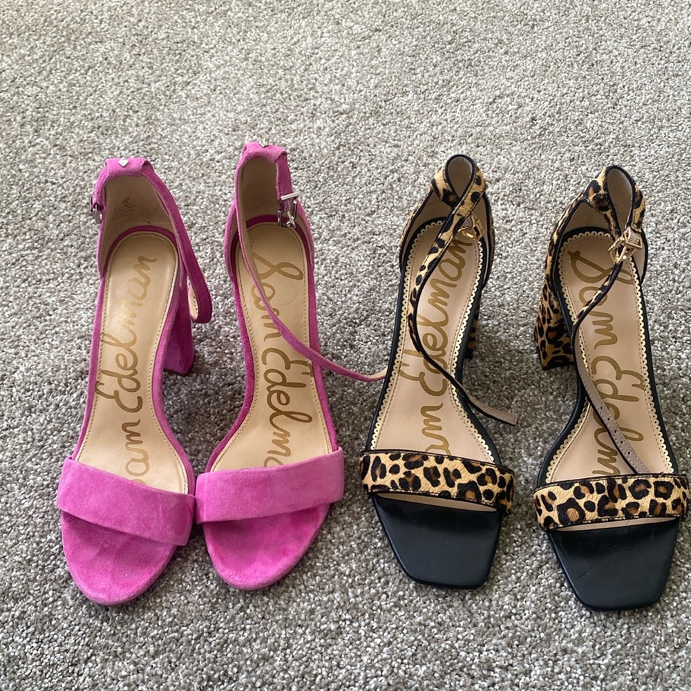 Sam Edleman, Pink Yaro Block Heel & Leopard Daniella Block Heel